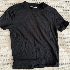 Zara Black Cropped Fitted Tee